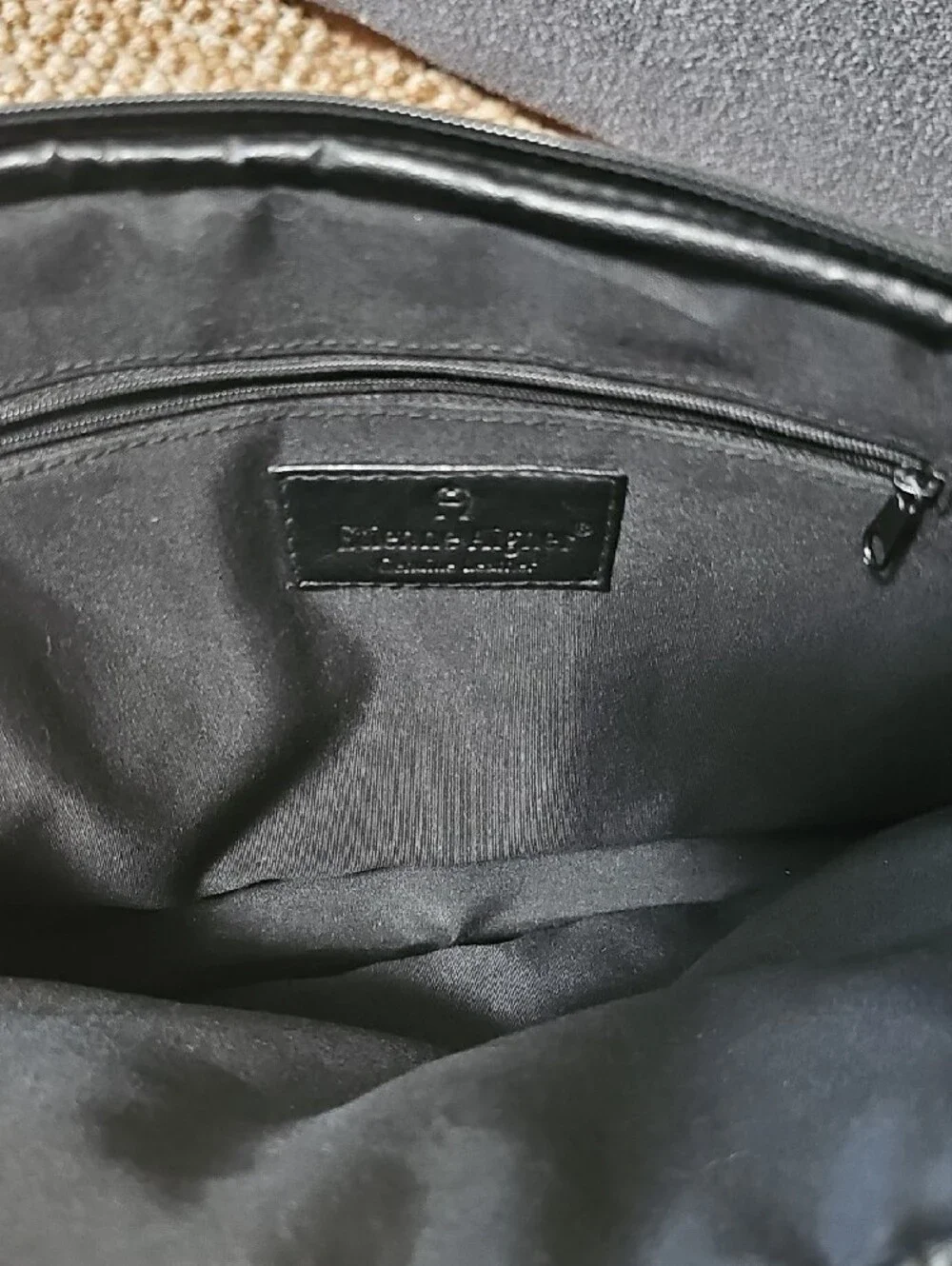 Vintage Etienne Aigner Black Leather Satchel Handbag 10x12